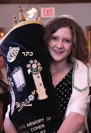 Another Bat Mitzvah holding the Torah